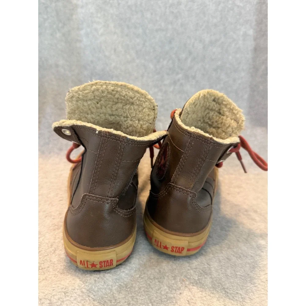Converse Chuck Taylor All Star Hiker Boots Brown Leather Fleece Lined Junior 3
